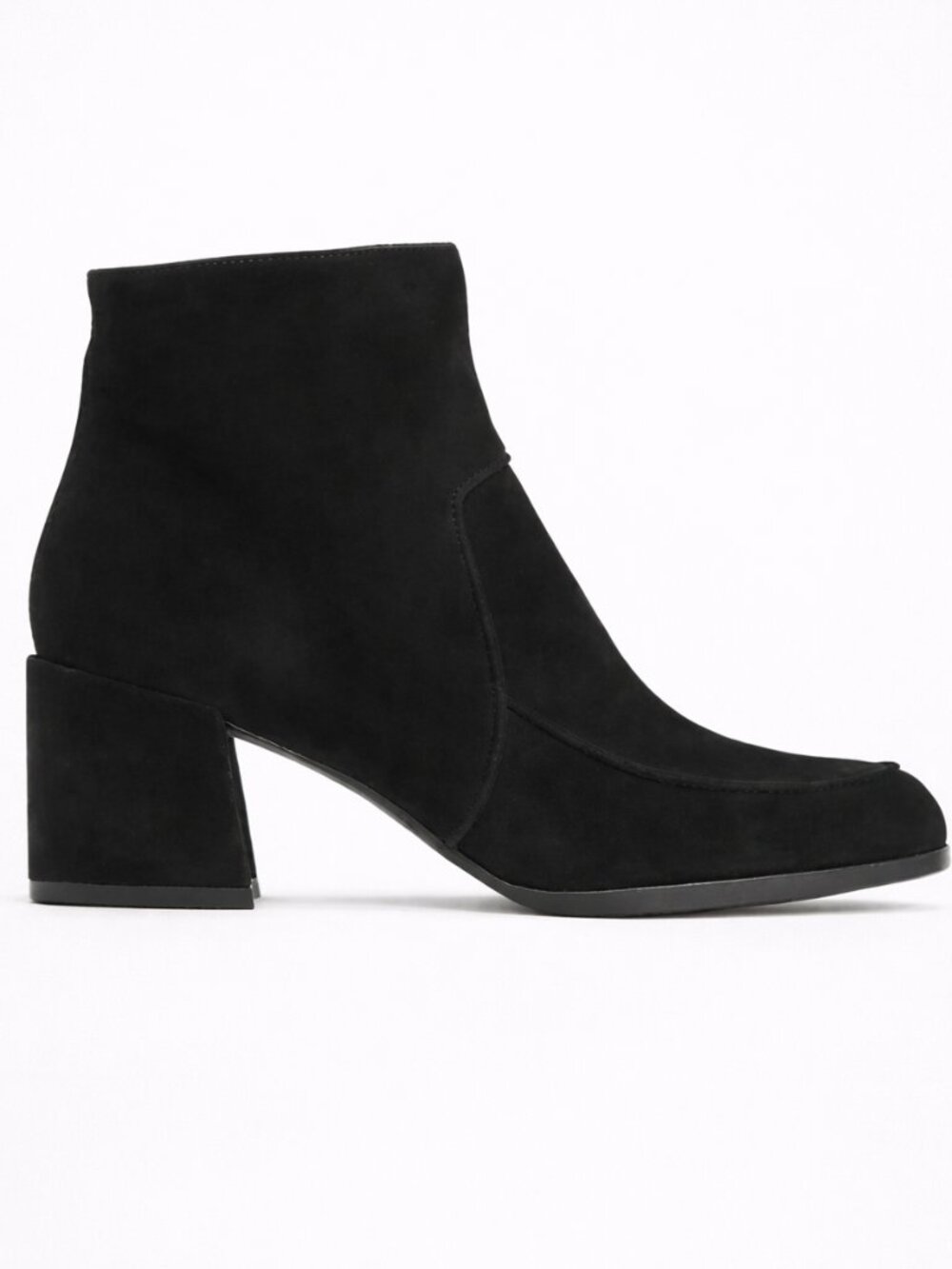 Eileen Fisher Women's Harper Black Suede Bootie Size 9.5‎ Minimalist Chunky Boot
